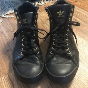 Adidas Special Edition Black Leather Sneakers